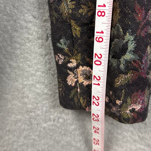 Vintage Floral Tapestry Blazer Jacket Open Front Boxy Fit Boho Cottagecore 90s - Picture 7 of 8